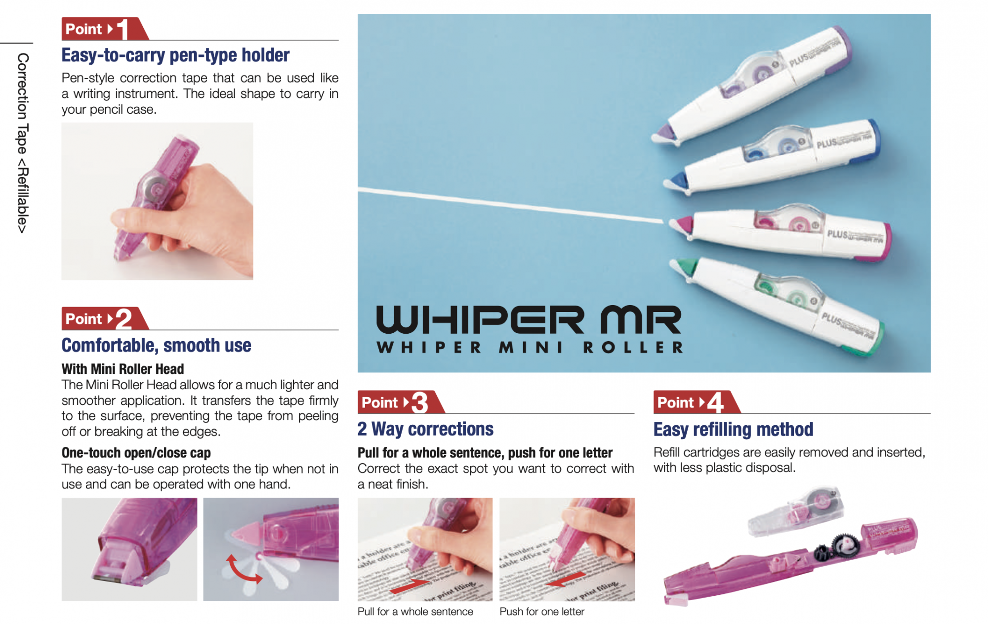 Ofiskita PLUS Whiper Mr Mini Roller REFILL Correction Tape 5MM X 6M